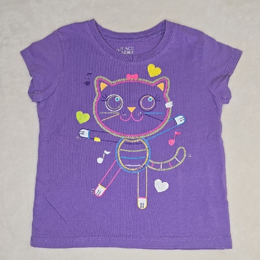 🎁The Children's Place Dancing Cat Tee Sz 4T